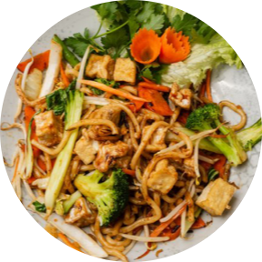 Udon xào chay (vegetarisch)